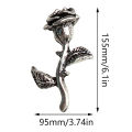 10PCS 3D Rose Nail Art Ornament Alloy Nail Art Charms DIY Craft For Nail Decoration Silver Retro Flower Nail Charm Jewelry Salon Fengshi. 
