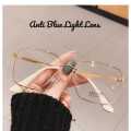 Metal Frame Blue Ray Cut Square Golden Frame Trendy Light Blocking Premium Glasses 100% UV Protection Pretty Looks Computer Glasses. 