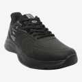 Black TBL Fabric Plain Design Sports Sneakers For Men. 