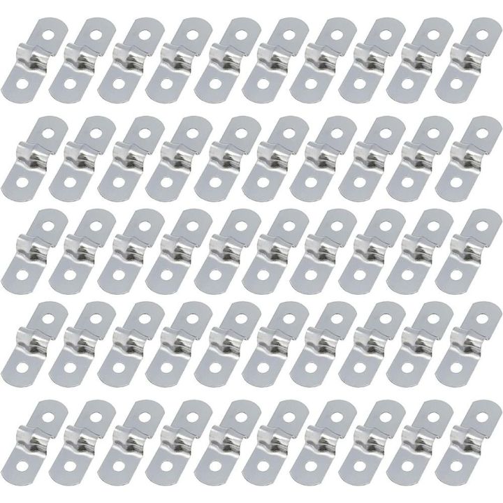 50Pcs Throat Hoop Bracket 304 Stainless Steel U Bracket M5 2 Hole Ohm Tube Card Thickened Pipe Card Pipe