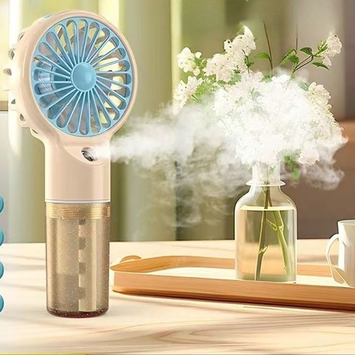2 in 1 Portable Mini Humidity Fan With Water Humidity Noiseless Hand ...