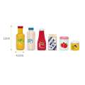 Baby Kitchen Toys Wooden 3D Play House Sauce Bottle Honey Lifelike Strawberry Solid Wood Simulation Educational Toy Gift. 