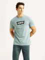 Levis Men Graphic Print Crew Neck Pure Cotton Light Blue T-Shirt 16960-1443 By Brandhouse Fashion. 