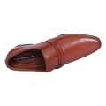 Brown Leather None Lace  Clip on  Black Horse  Formal Shoes For Men. 