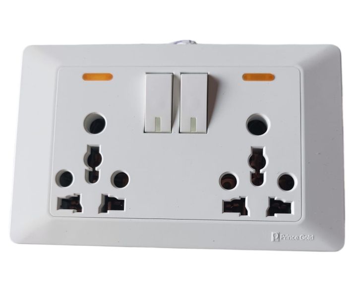 2 Gang + Double 16A Power Socket With Indicator - Switches