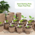 Round Plant Nursery Pot with Drainage Hole, Biodegradable Container-L. 