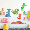 Happy Dragons Animal Wall Stickers 105cm(H) x 135cm(W). 