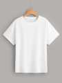 Men Light Weight Cotton Summer Round Neck Tshirt White. 