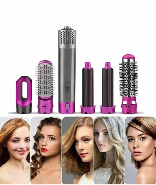 5 in 1 Multifunctional Hot Air Styler Hair Dryer Comb Styling Tool for Curly Hair machine for Straightening Curling Drying Combing Hair Styler For Women