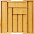 ARELENE Bamboo Expandable Drawer Organizer, Silverware Organizer for Kitchen, Silverware, Cutlery and Makeup Drawers.. 