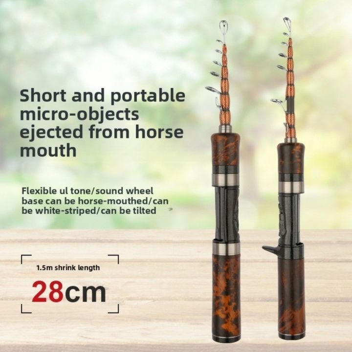 Professional 1.5m-1.8m Length Telescopic Fishing Rod UL/ML Power Travel Design Casting Rod Glass Fibre Compact Size Rod Fishing Pole Fishing Gear