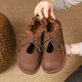 Artmu Original Flats Women Lace Up Genuine Leather Spring Summer Soft Comfort Elegant Shoes for Ladies Zapatos. 