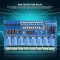 4 Digit LED DC 8 -36V 8 Channel Multifunction Relay Control Module with Power Indicator Relay Suction Indicator. 