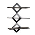 Home Wall Decoration Beautiful Diamond Shelf Rack In Black - Multi-layered Wall Mount Design Shelf Rack 3pc. 