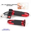 1pair New High/Medium/Low Speed/Forward/Reverse Electric Bike Bicycle Handlebars Red&Black Line length 35/40cm Twist-Throttle Aluminum Alloy Switch handle. 