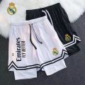 2324 Real Madrid Shorts Barcelona Football Same Style Summer Quick-Dry Breathable Sports Training Pants Loose Double-Layer with Inner Lining. 