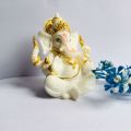 Jenisha 🙏=14 CM Lord Ganesh Bhagwan White Marble Showpiece / God Figure / Statue / Gift Item. 