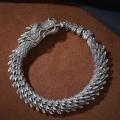 Unique Vintage 3D handmade dragon bracelet Gothic jewelry hip hop bangle men. 