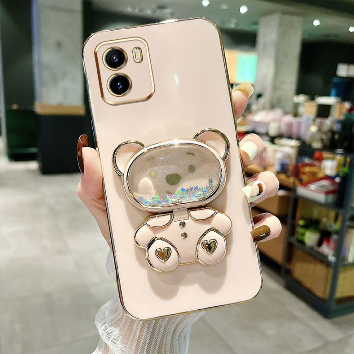 AnDyH%20Phone%20Case%20for%20Vivo%20Y15A%20Y15S%20Y01%20V2120%20V2134%20Cute%20Quicksand%20Liquid%20Bear%20Bracket%20Anti%20Drop%20Camera%20Protection%20-%20Image%203