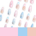 2024 New 3D Nail Art Nail Piece Love Bow Wearable Nail Pink Detachable Wearable Nails Wholesale. 