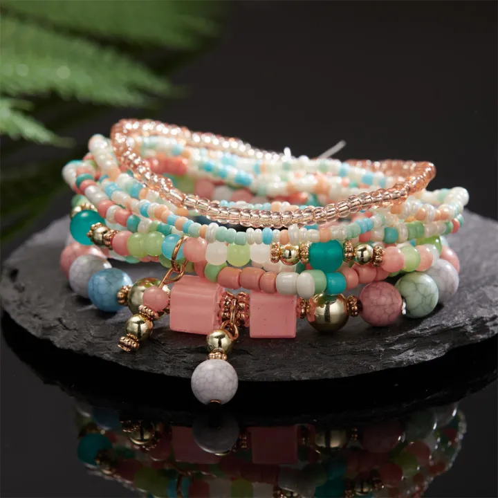 Sales%20promotion%20Vacation%20or%20Accessories%20Gift%20Jewelry%20Ladies%20Beaded%20Gifts%20Jewelry%20Pieces%20Fashion%20Bracelet%20Natural%20Stone%20Set%20Multicolor%208%20Outfits%20Glamour%20Accessories%20Party%20Friends%20Summer%20Beach%20Wear%20-%20Image%205