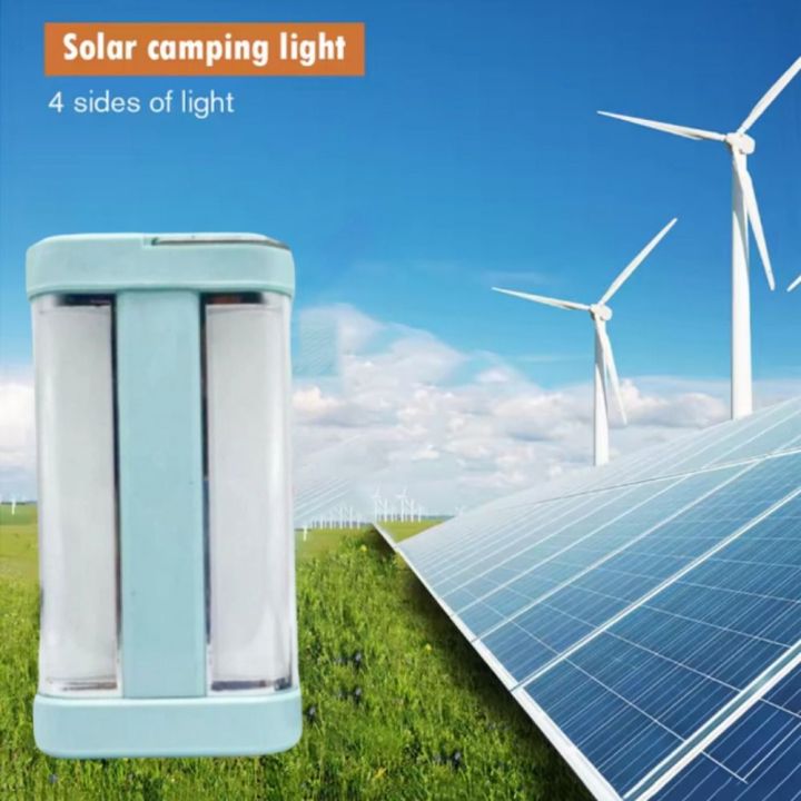 Practical Super Bright LED Solar Camping Light Rechargeable 2 Mode Flashlight Emergency Light Multipurpose EU Plug Working Light Hiking Camping