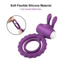 Rabbit Ears Dual Penis Ring Vibrators Vibrating Testis Ring Delay Ejaculation Cook Ring Erotic Sex Toys For Couples. 