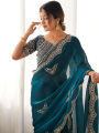 Stylish Embroidered Bollywood Organza Saree with Sequin work | Trendy Party & Festive Wear | Traditional Ethnic Fashion | Buy Online. 
