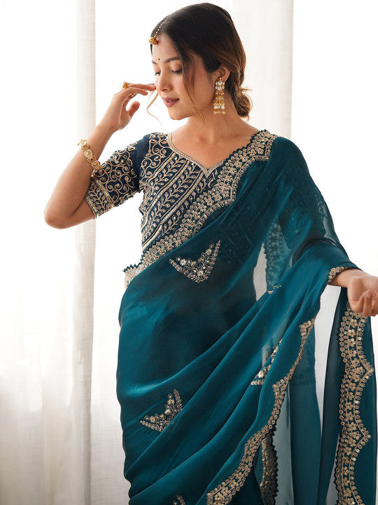 Stylish%20Embroidered%20Bollywood%20Organza%20Saree%20with%20Sequin%20work%20%7C%20Trendy%20Party%20&%20Festive%20Wear%20%7C%20Traditional%20Ethnic%20Fashion%20%7C%20Buy%20Online%20-%20Image%202
