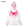 Wenefang new cool Spider-Man embroidered zipper cardigan sweater men and Bargain price women autumn couple oversize Marvel hero jacket blueydog jacket. 