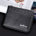 Multi-position 2 Fold Purse Fashion Retro Leisure Men's Zipper Wallet Wear-resistant Guard Against Theft Male Leather Purse Daily Use. 