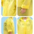 poncho Waterproof reusable with hood Childrens outdoor travel portable transparent raincoat. 