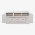 White Formica TV Credenza. 