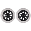 2 PCS Black White Plastic Core Foam Cartwheel Casters. 