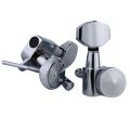 6PCS/Set Professional Chrome Guitar Locking Tuners Lock String Silver/Gold/Black Guitar Tuning Pegs Electric Guitar Machine Heads Tuners. 
