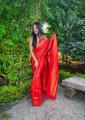 Red Color Designer Bridal Kanjeevaram Silk Saree Is Loaded With Zari Work. 