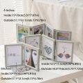 Modern Simple Creative Foldable Hinge Photo Frame Rectangular Double/Triple Portrait Picture Frame 2/3/4/5 Linked 6/7/8 Inches Desktop Album Set Gift. 