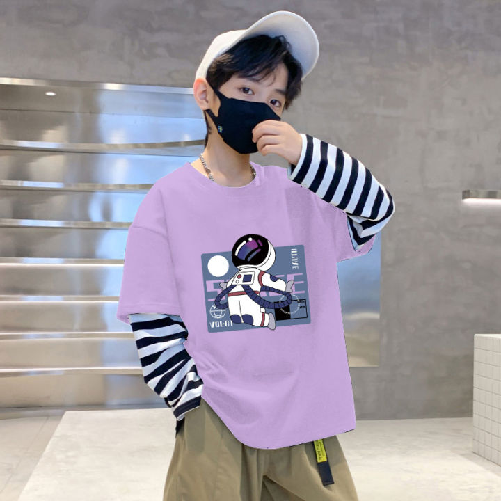 G2088#%20Boys%20Long%20Sleeve%20T-Shirt%20Pure%20Cotton%20Spring%20and%20Autumn%20Children's%20Middle%20and%20Large%20Child%20Base%20Shirt%20Two%20Casual%20Top%20T-Shirt%20Trend%20-%20Image%206