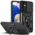 Vantime for Samsung Galaxy A24 4G Case Stand Slide Lens Cover Shockproof Hard Phone Back Casing. 