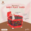 Hexagonal Play Yard for Kids with Basketball Loop- RED (3M-10Y). 