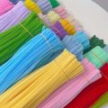 Colorful Fuzzy Wire Pipe Craft Sticks DIY Art Supplies Flower Bouquet Handmade Decoration Twisting Wire Stems Creative Hobby Set 6MM 30 CM 100 Piece Set. 