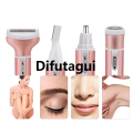 Difutagui New Geemy GM-3074 4IN1 Rechargeable Nose and Hair Trimmer Profesional Full Body Girls Ladies Groomer Shaving KIT. 