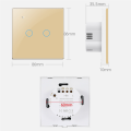 Tuya Zigbee Smart Switch Touch Light Switch Intelligent Control Switch Zero Fire Line 2 Switch Gold. 