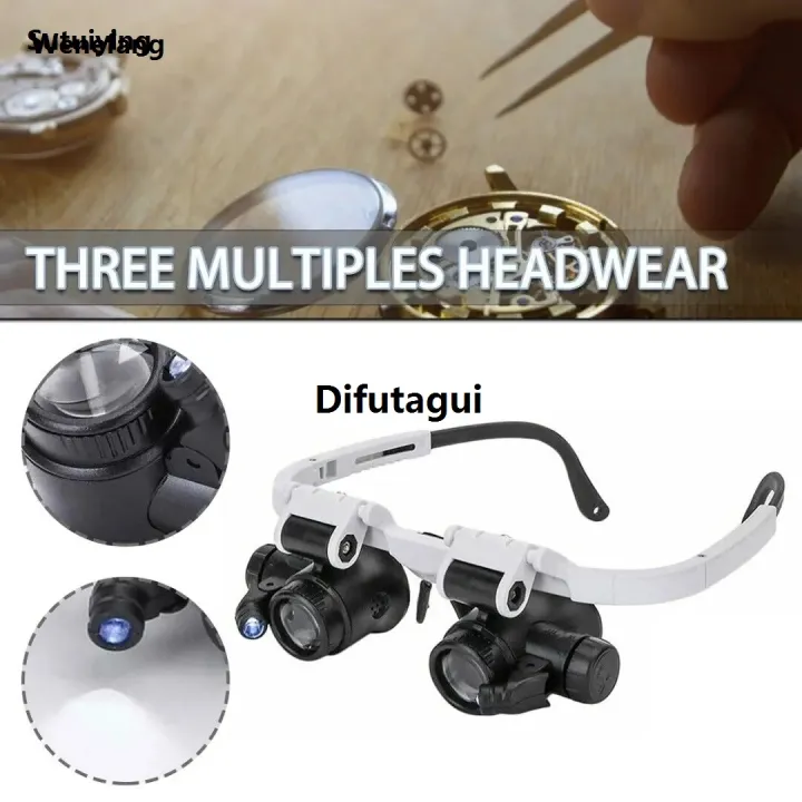 Difutagui%20Wenefang%20Sutuiying%202XLED%20Watch%20Jeweler%20Repair%20Magnifier%20Head-Mounted%20Headband%20Bargain%20Luxury%20price%20Adjustable%20New%20Magnifying%20Head%20Eye%20Glasses%20Loupe%20Lens%208X%2015X%2023X%20-%20Image%203