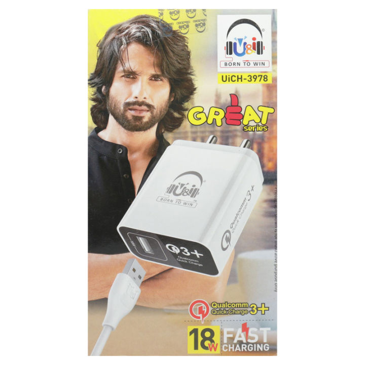 U&I Great Series 18W Fast Charging Adapter With Cable