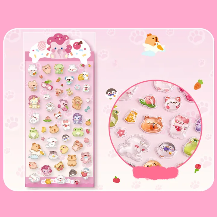 1Sheet%20Cartoon%203D%20Relief%20Waterproof%20Stickers%20Creative%20DIY%20Stationery%20Stickers%20GJCUTE%20-%20Image%205