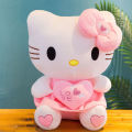 New KT Cat Plush Toy Heart-holding Angel KT Cat Rag Doll Pillow for Girls Doll Machine Doll. 
