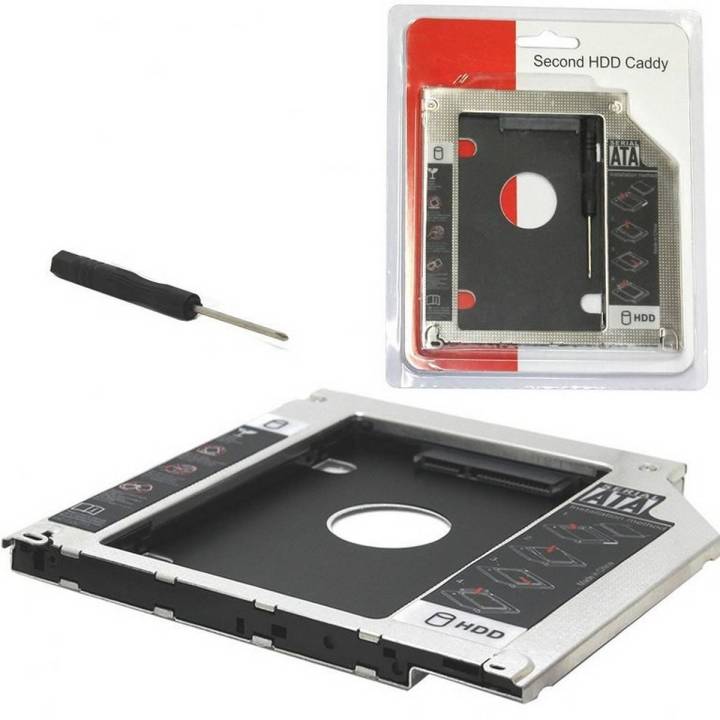 HDD Caddy 9.5mm Original SATA Optical UltraBay 2nd Hard Drive Caddy with SSD or HDD for 9.5mm Universal CD/DVD Slot