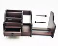 Xingli Brown Polished Multi-Functional Wooden Pen Stand/ Holder / Mobile Holder/ Visiting Card And Remote Stand. 