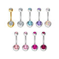 Belly Button Rings Navel Rings Body Piercing Jewelry Stainless Steel Round CZ. 
